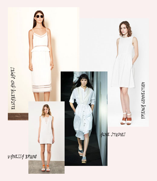 Kleider für den Sommer in Weiß